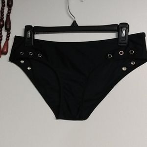 Black Grommet Detail Cheeky Swim Trunks NWT
